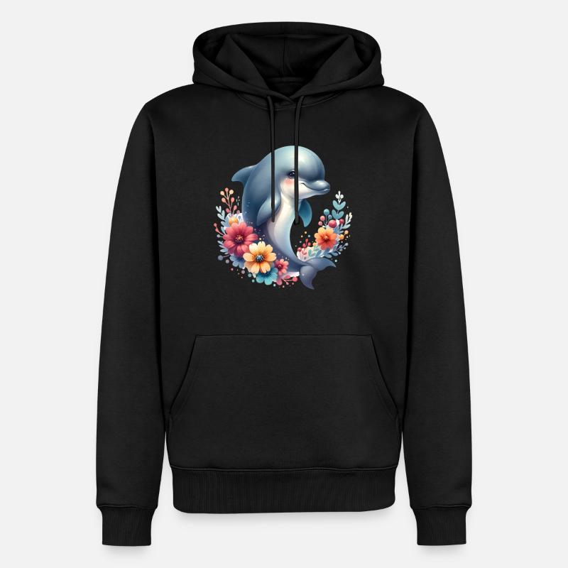 Delfin - Männer Premium Bio Hoodie - Schwarz