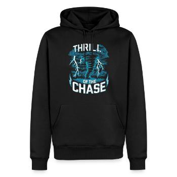 Découvrez le monde fascinant de la chasse aux tornades - Sweat à capuche Premium bio Homme - noir - Devant - Nico (187cm)