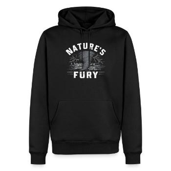 Découvrez le monde fascinant de la chasse aux tornades - Sweat à capuche Premium bio Homme - noir - Devant - Nico (187cm)