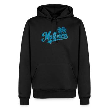 Majorque souvenir palmiers design sensation de plage - Sweat à capuche Premium bio Homme - noir - Devant - Nico (187cm)