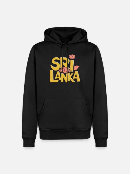 Sri Lanka Souvenir Blossoms Design - Men’s Premium Organic Hoodie - black