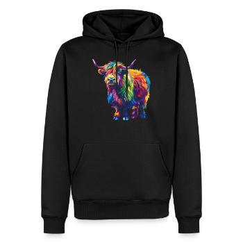 Yak Rainbow Bunte Farbenpracht Yak - Männer Premium Bio Hoodie - Schwarz - Vorne - Nico (187cm)