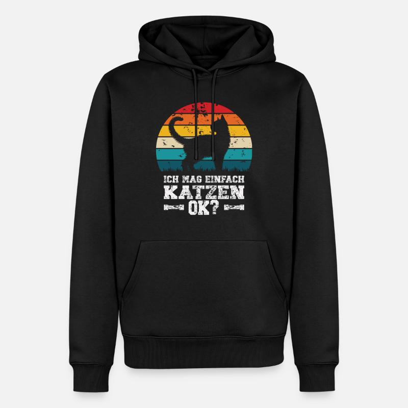 J’aime les chats - Sweat à capuche Premium bio Homme - noir