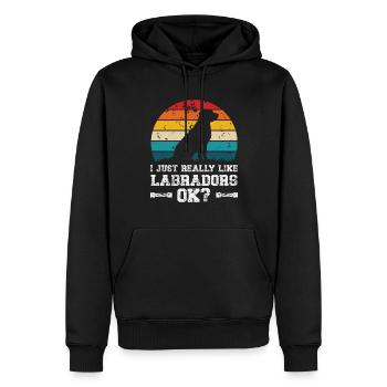 I really like labradors - Männer Premium Bio Hoodie - Schwarz - Vorne - Nico (187cm)
