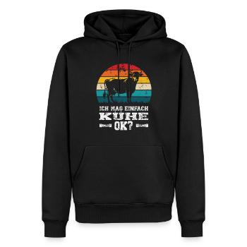 Ich mag Kühe - Männer Premium Bio Hoodie - Schwarz - Vorne - Nico (187cm)