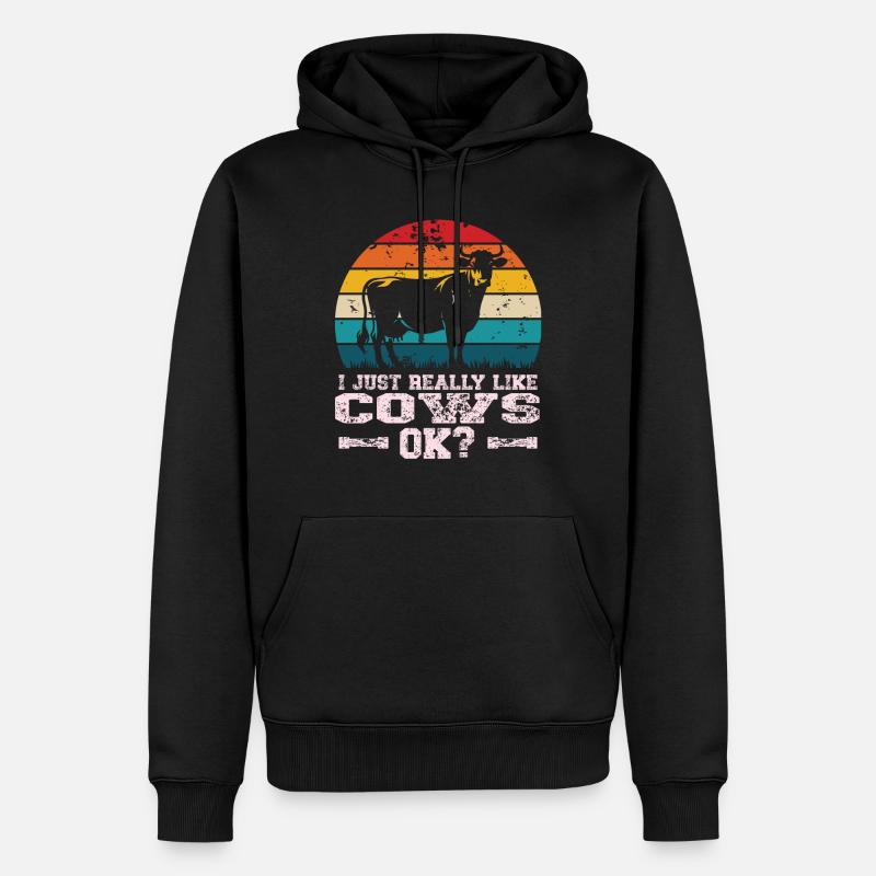 J’aime les vaches - Sweat à capuche Premium bio Homme - noir