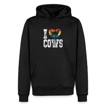 Ich mag Kühe - Männer Premium Bio Hoodie - Schwarz - Vorne - Nico (187cm)