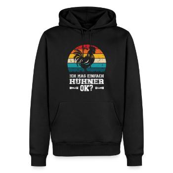 I like chickens - Men’s Premium Organic Hoodie - black - Front - Nico (187cm)