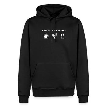Ich mag Hühner Wein und Kaffee - Männer Premium Bio Hoodie - Schwarz - Vorne - Nico (187cm)