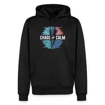 Découvrez le monde fascinant de la chasse aux tornades - Sweat à capuche Premium bio Homme - noir - Devant - Nico (187cm)