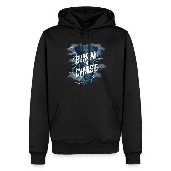 Découvrez le monde fascinant de la chasse aux tornades - Sweat à capuche Premium bio Homme - noir - Devant - Nico (187cm)