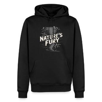 Découvrez le monde fascinant de la chasse aux tornades - Sweat à capuche Premium bio Homme - noir - Devant - Nico (187cm)