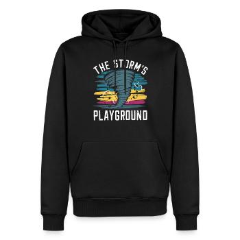 Erlebe Die Faszinierende Welt Des Tornadojagens - Männer Premium Bio Hoodie - Schwarz - Vorne - Nico (187cm)