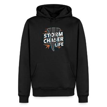 Erlebe Die Faszinierende Welt Des Tornadojagens - Männer Premium Bio Hoodie - Schwarz - Vorne - Nico (187cm)