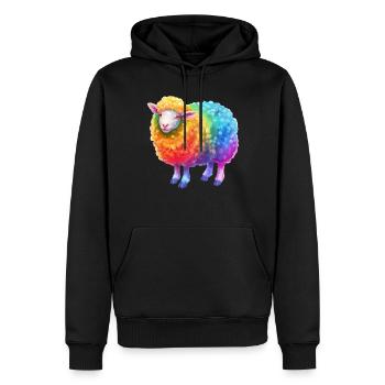 Regenbogenschaf Farmtier für Tierliebhaber - Männer Premium Bio Hoodie - Schwarz - Vorne - Nico (187cm)