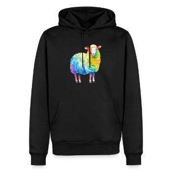 Buntes Schaf - Rainbow Sheep Farm Animal Farmer - Männer Premium Bio Hoodie - Schwarz - Vorne - Nico (187cm)
