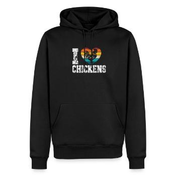 I like chickens - Men’s Premium Organic Hoodie - black - Front - Nico (187cm)