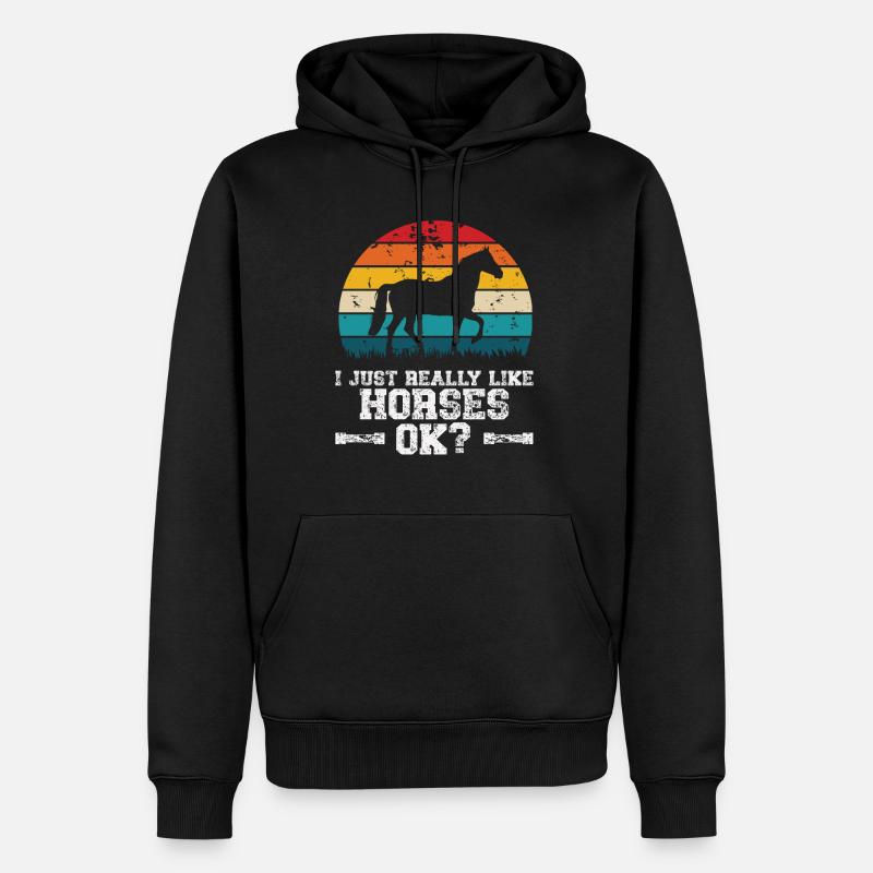 J’aime les chevaux - Sweat à capuche Premium bio Homme - noir