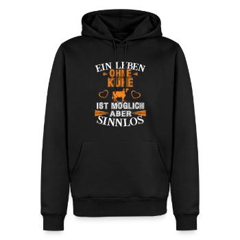 Ein Leben ohne Kühe - Männer Premium Bio Hoodie - Schwarz - Vorne - Nico (187cm)