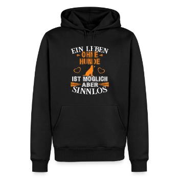 Une vie sans chiens - Sweat à capuche Premium bio Homme - noir - Devant - Nico (187cm)