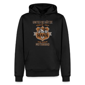 Motorrad Lustiger Spruch Alter Mann Vintage - Männer Premium Bio Hoodie - Schwarz - Vorne - Nico (187cm)