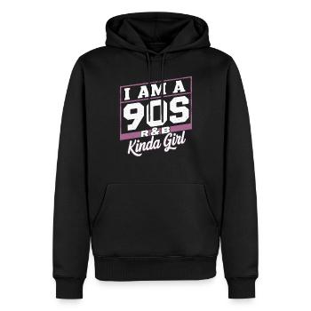 Ich Bin Ein 90s R-&B Kinda Girl - Männer Premium Bio Hoodie - Schwarz - Vorne - Nico (187cm)