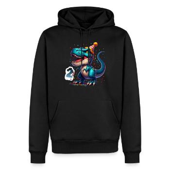 T Rex Dinosaure 2ème Anniversaire Enfants Anniversaire - Sweat à capuche Premium bio Homme - noir - Devant - Nico (187cm)