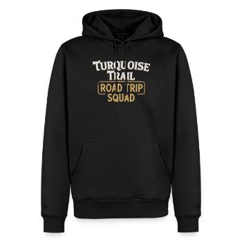 Turquoise Trail Road Trip Squad pour les aventuriers - Sweat à capuche Premium bio Homme - noir - Devant - Nico (187cm)