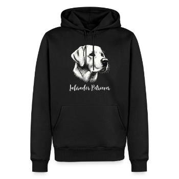 Labrador Retriever Hund Hundehalter Familienhund - Männer Premium Bio Hoodie - Schwarz - Vorne - Nico (187cm)