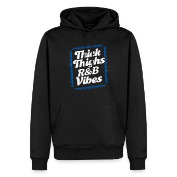 Thick Thighs R&B Vibes der 90er - Männer Premium Bio Hoodie - Schwarz - Vorne - Nico (187cm)