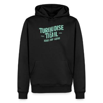 Escouade de road trip Turquoise Trail - Sweat à capuche Premium bio Homme - noir - Devant - Nico (187cm)