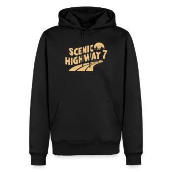 Scenic Highway 7 Retro Road Trip Aventure - Sweat à capuche Premium bio Homme - noir - Devant - Nico (187cm)