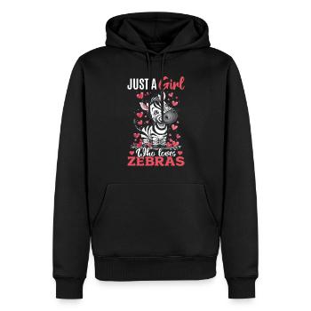 Funny Zebra Animal Just A Girl Who Loves Zebras - Männer Premium Bio Hoodie - Schwarz - Vorne - Nico (187cm)