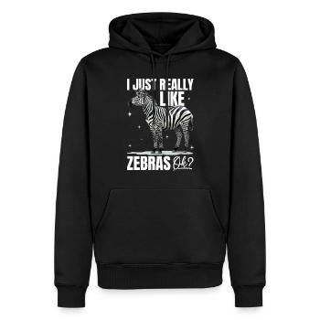 Funny Zebra Animal I Just Really Like Zebras, Ok? - Männer Premium Bio Hoodie - Schwarz - Vorne - Nico (187cm)
