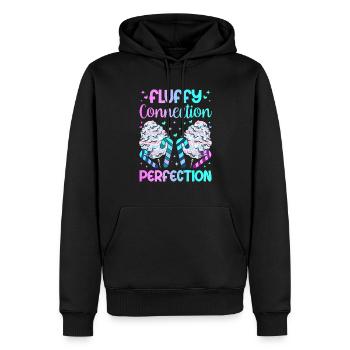Barbe à papa Fluffy Connection Perfection - Sweat à capuche Premium bio Homme - noir - Devant - Nico (187cm)