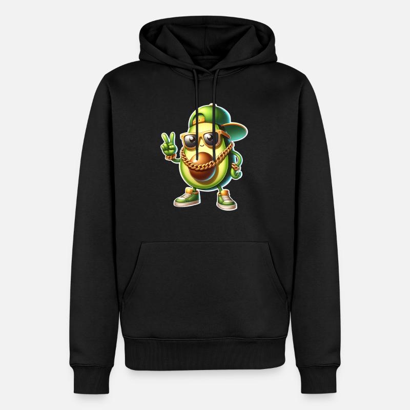 Avocado Cool - Männer Premium Bio Hoodie - Schwarz