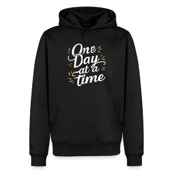 Rétablissement de la dépendance à l’alcool Sobriété AA - Sweat à capuche Premium bio Homme - noir - Devant - Nico (187cm)