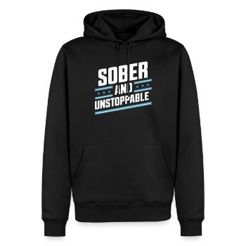 Rétablissement de la dépendance à l’alcool Sobriété AA - Sweat à capuche Premium bio Homme - noir - Devant - Nico (187cm)