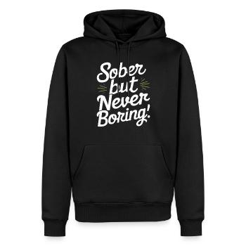 Rétablissement de la dépendance à l’alcool Sobriété AA - Sweat à capuche Premium bio Homme - noir - Devant - Nico (187cm)