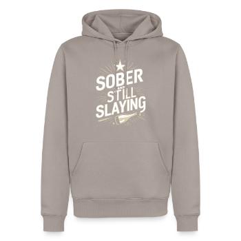 Genesung Nach Alkoholabhängigkeit Nüchternheit Aa - Männer Premium Bio Hoodie - Taupe - Vorne - Nico (187cm)