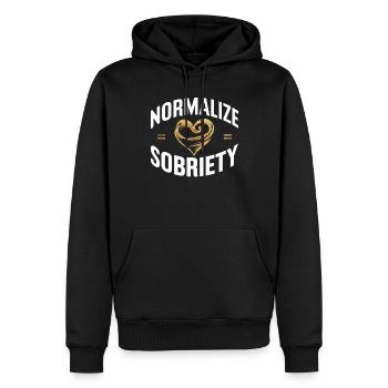 Rétablissement de la dépendance à l’alcool Sobriété AA - Sweat à capuche Premium bio Homme - noir - Devant - Nico (187cm)