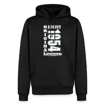 August 1954 - Geschenkidee Für August 1954 - 1954 - Männer Premium Bio Hoodie - Schwarz - Vorne - Nico (187cm)