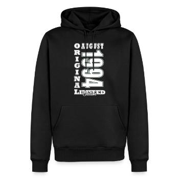Août 1994 - Idée cadeau pour août 1994 - 1994 - Sweat à capuche Premium bio Homme - noir - Devant - Nico (187cm)
