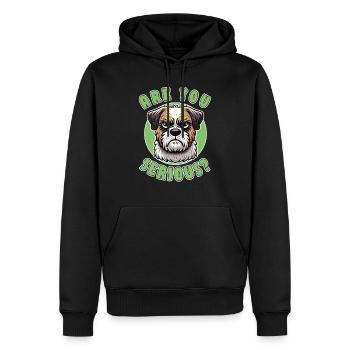 Are You Serious? Lustiger Hundespruch - Männer Premium Bio Hoodie - Schwarz - Vorne - Nico (187cm)