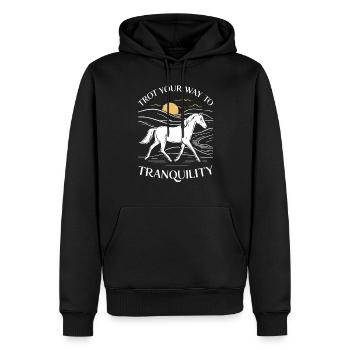 Guérison par l’équithérapie et - Sweat à capuche Premium bio Homme - noir - Devant - Nico (187cm)