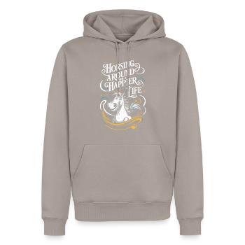 Healing through equine therapy and therapeutic - Men’s Premium Organic Hoodie - taupe - Front - Nico (187cm)