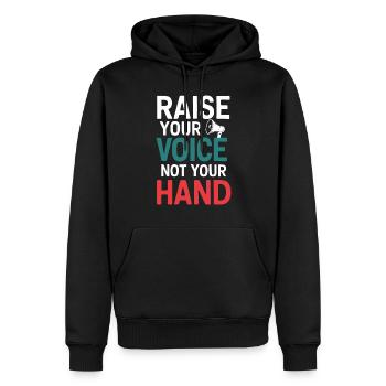 Sensibilisierung Für Häusliche Gewalt - Männer Premium Bio Hoodie - Schwarz - Vorne - Nico (187cm)