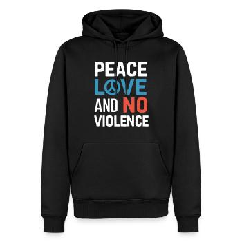 Sensibilisierung Für Häusliche Gewalt - Männer Premium Bio Hoodie - Schwarz - Vorne - Nico (187cm)