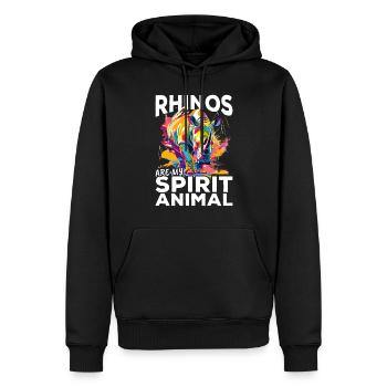 Rhinozeros Animal Rhinos are my spirit animal - Männer Premium Bio Hoodie - Schwarz - Vorne - Nico (187cm)