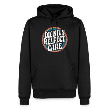 Sozialarbeiter Soziale Arbeit Würde Respekt Pflege - Männer Premium Bio Hoodie - Schwarz - Vorne - Nico (187cm)
